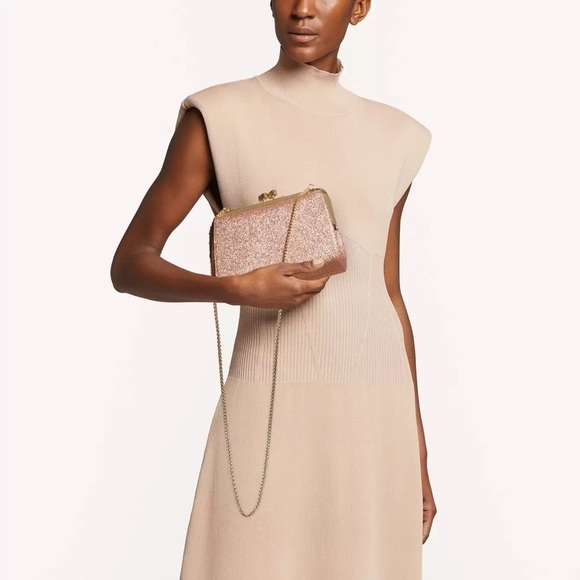 🆕 Authentic Furla Rose Gold Micro Glitter Evening Bag - Picture 7 of 10